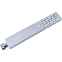 Elbe®Ducha manual de latón- cromada- muy pulida- rectangular- con boquillas de fácil limpieza- ducha para baños- bañeras